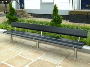 3m Basic Seat With Black Ash Timber: Coronation Gardens, Wakefield