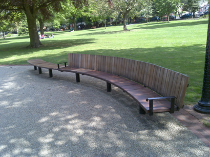 Curved Park Bench