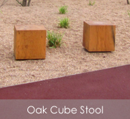Oak Cube Stool